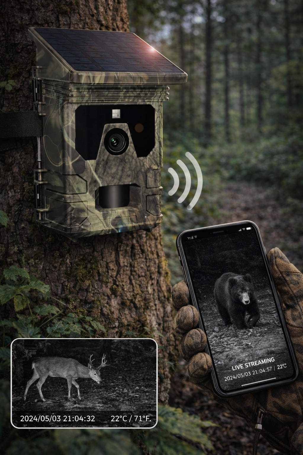 Caméra de chasse solaire